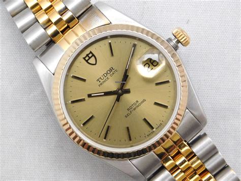 tudor prince date autocrono|Tudor Prince Date 74033 Gold Roman Dial .